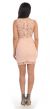 Form Fitting Sheer Lace Short Cocktail Party Dress back in Peach